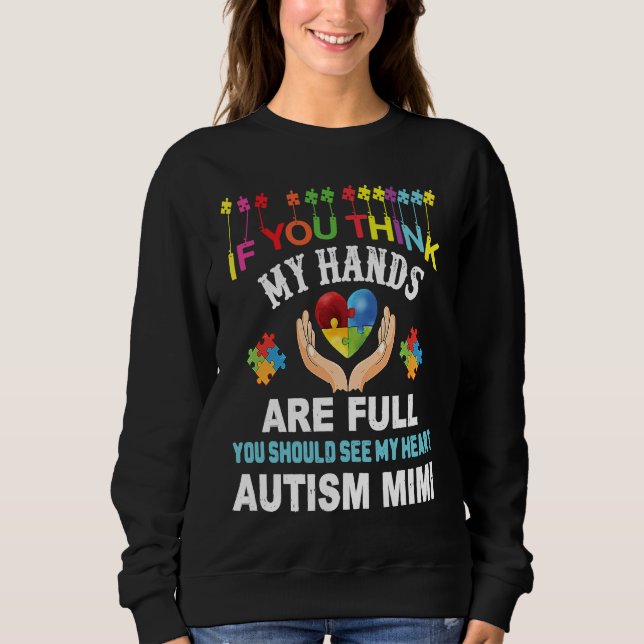 Camiseta Autism Awareness Proud Autism Mimi Love Heart Puzz (Frente)