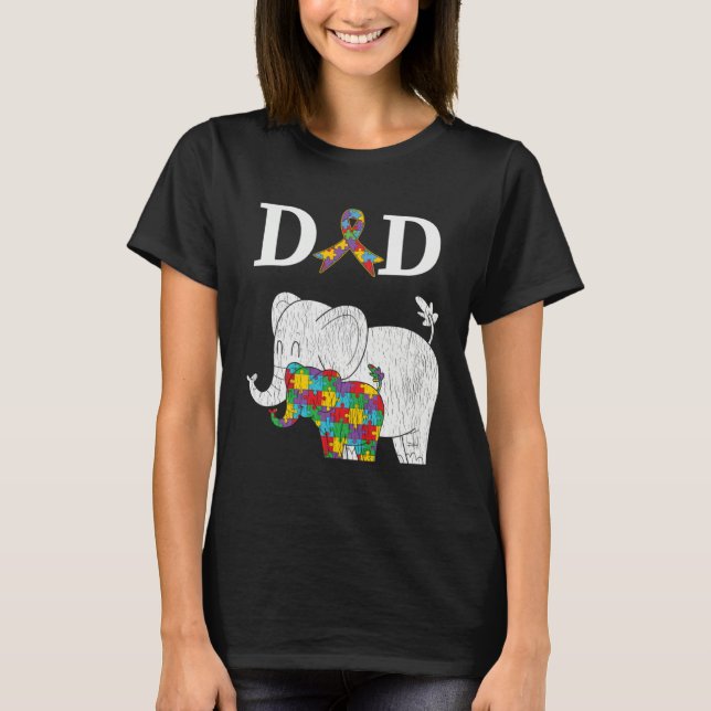 Camiseta Autism Awareness Proud Dad Autistic Son Daughter E (Frente)