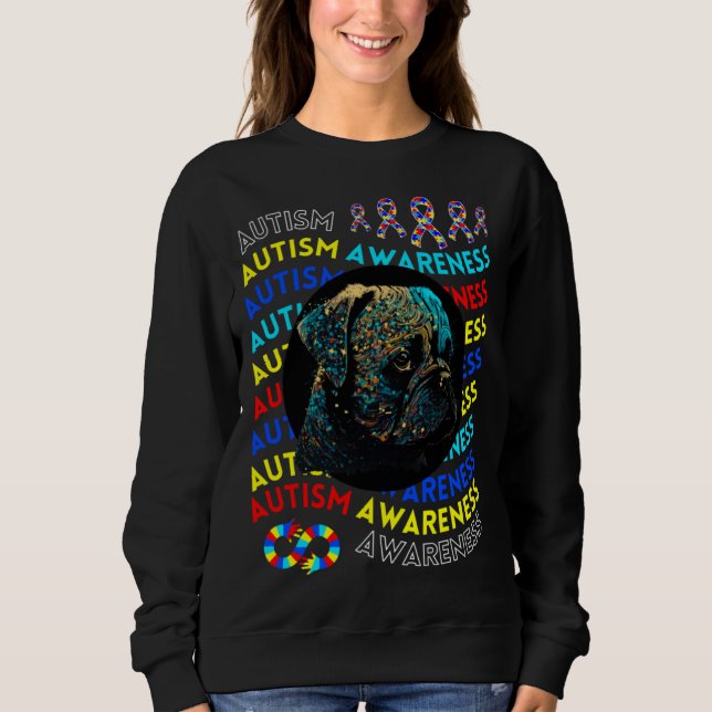Camiseta Autism Awareness Pug For Teacher Autism Moms Dad G (Frente)