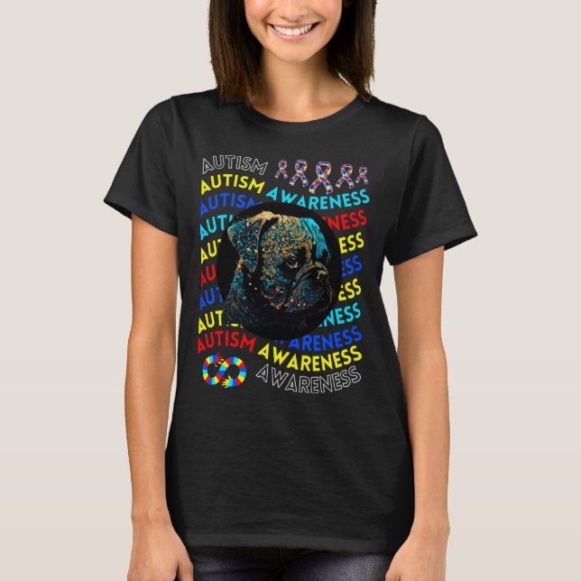 Camiseta Autism Awareness Pug For Teacher Autism Moms Dad G (Frente)