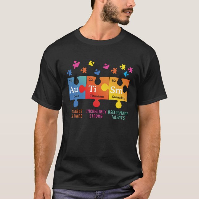 Camiseta Autism Awareness Puzzle Chemical Elements (Frente)