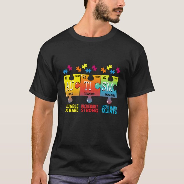 Camiseta Autism Awareness Puzzle Chemical Elements (Frente)
