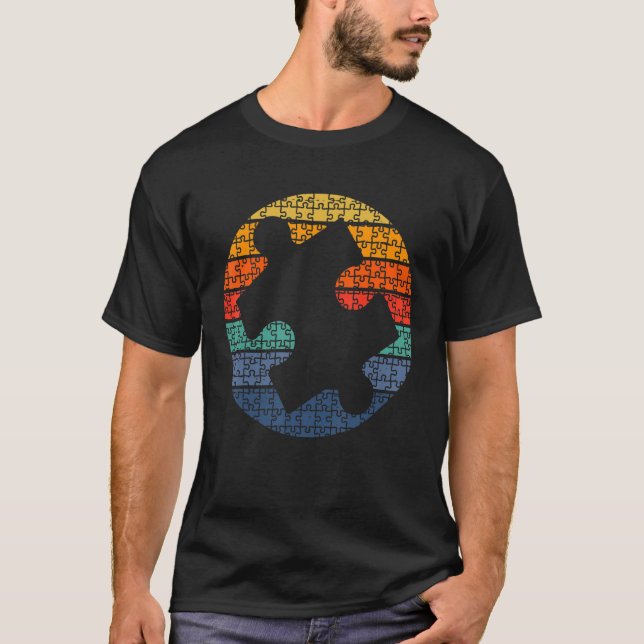 Camiseta Autism Awareness Puzzle Piece Autistic Matching Fa (Frente)