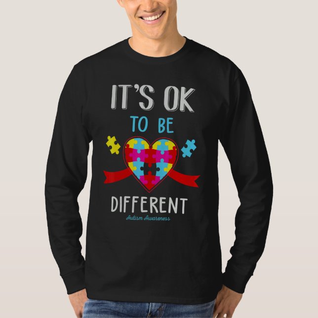 Camiseta Autism Awareness Quote It's Ok To Be Different (Frente)