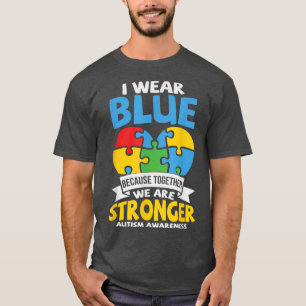 Camiseta AUTISM AWARENESS Support Autism Kids for Mamãe Pai