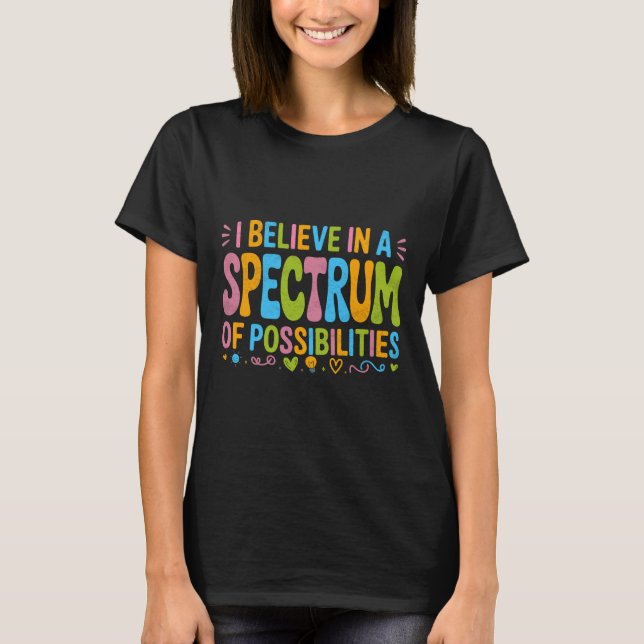 Camiseta Autism Awareness Support rainbow (Frente)