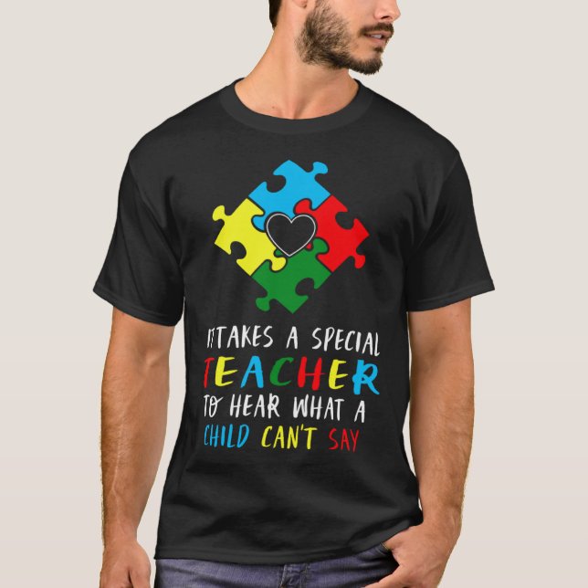 Camiseta Autism Awareness Teacher Special Education Teach A (Frente)