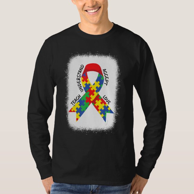 Camiseta Autism Awareness Teacher Teach Accept Understand L (Frente)