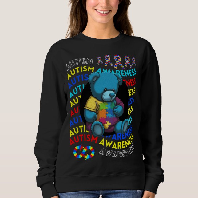 Camiseta Autism Awareness Teddy Bear For Teacher Autism Mom (Frente)