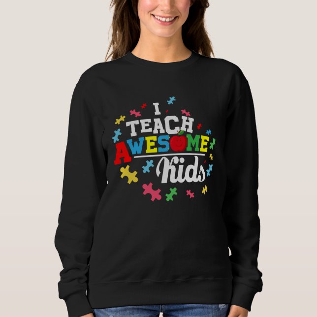 Camiseta Autism Awareness Tees  I Teach Awesome Kids (Frente)