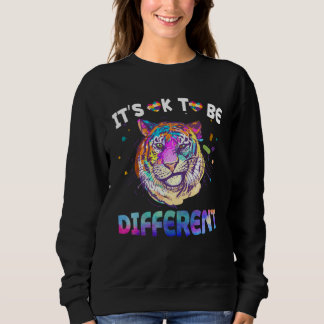 Camiseta Autism Awareness  Tie Dye Smirking Tiger Watercolo