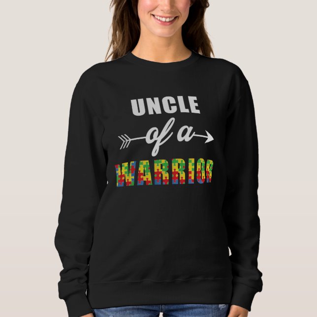 Camiseta Autism Awareness Uncle Of A Warrior Familly Matchi (Frente)