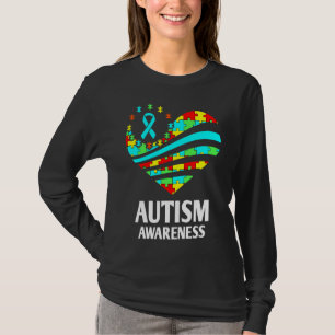 Camiseta Autism Awareness Women Heart Support Autistic Mont