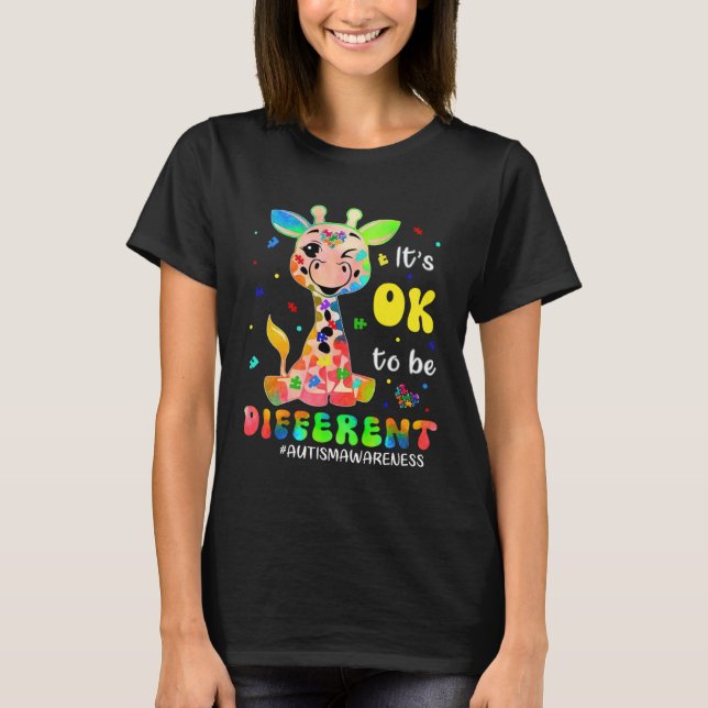 Camiseta Autism Awareness Women Kid Its Ok To Be Different (Frente)