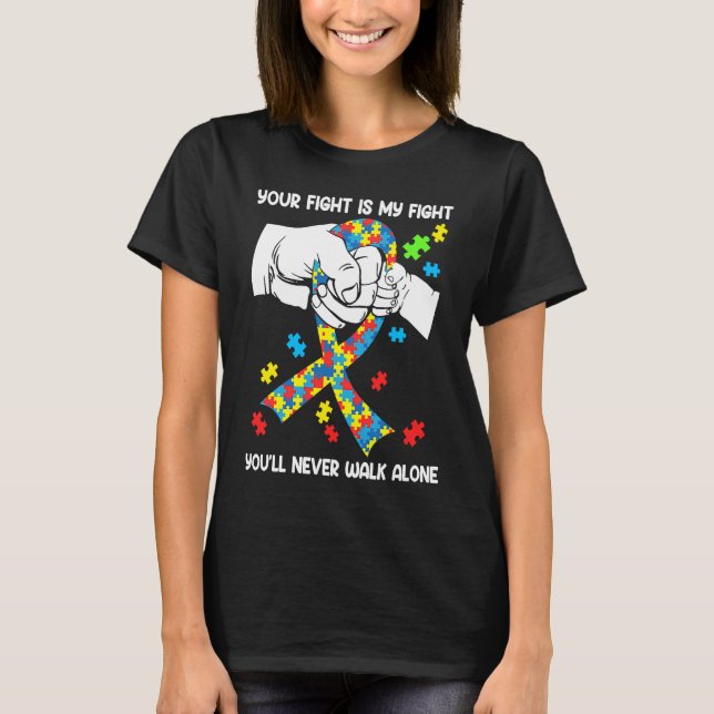 Camiseta Autism Awareness You Will Never Walk Alone Support (Frente)