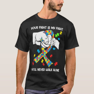 Camiseta Autism Awareness You Will Never Walk Alone Support