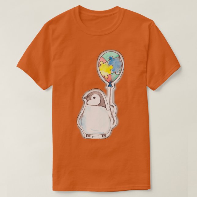 Camiseta Autism Ballon Penguin (Frente do Design)