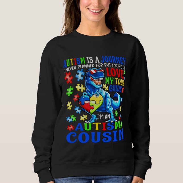 Camiseta Autism Cousin Journey Quote Autism Awareness Dinos (Frente)