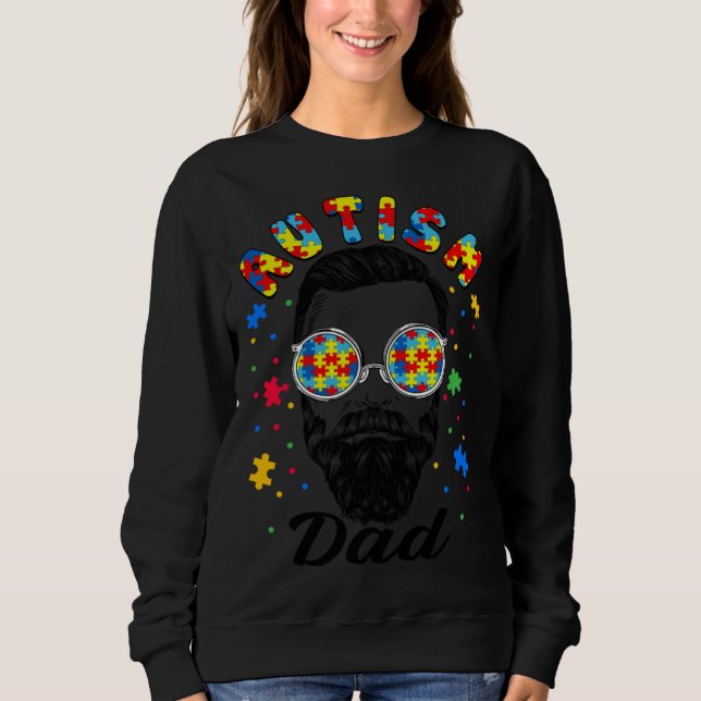 Camiseta Autism Dad Autism Awareness Family Matching Beard  (Frente)