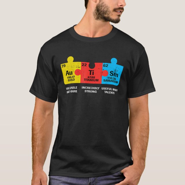 Camiseta Autism Elements Periodic Table Awareness ASD Men W (Frente)