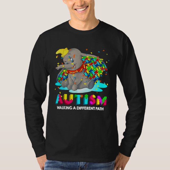 Camiseta Autism Elephant Dumbo Walking A Different Path Aut (Frente)