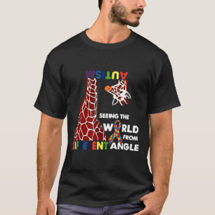 Camiseta Autism-Giraffe Autismo Vendo O Mundo De Diferentes