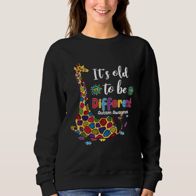Camiseta Autism Giraffe It s Old To Be A Different Autism A (Frente)