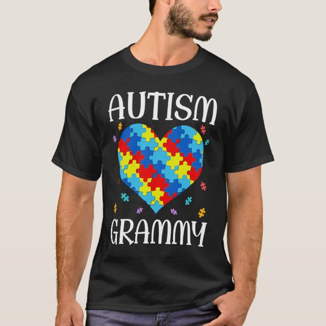 Camiseta Autism Grammy Matching Family Heart Autism Awarene (Frente)