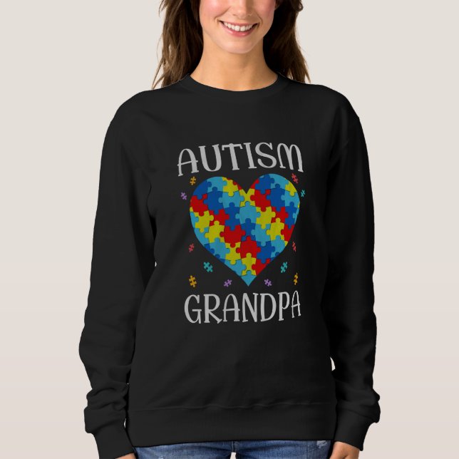 Camiseta Autism Grandpa Matching Family Heart Autism Awaren (Frente)