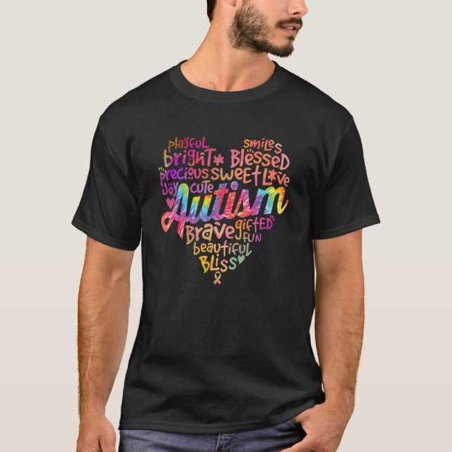 Camiseta Autism Heart Autism Awareness proud Autism Mom Dad (Frente)