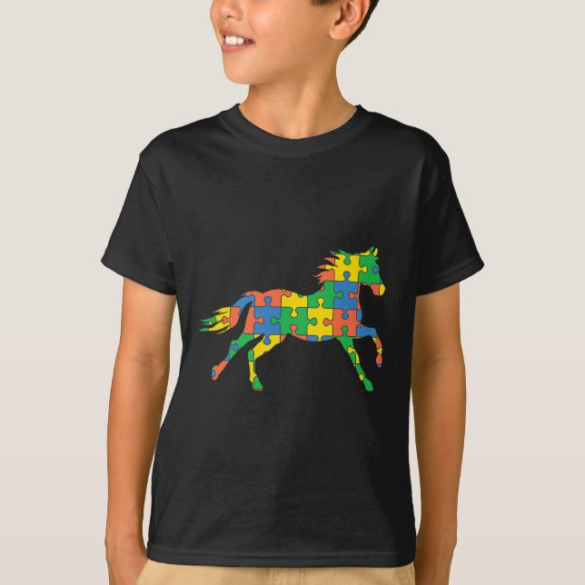 Camiseta Autism Horse Disabilities Month Disabilities Aware (Frente)