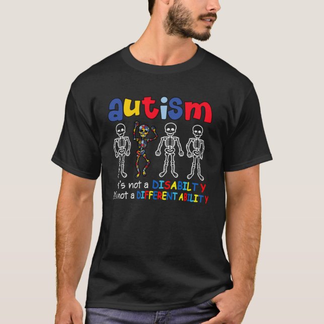 Camiseta Autism it s a different ability Dabbing Dancing Sk (Frente)