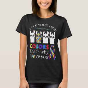 Camiseta Autism-Llama Autismo - Eu Vejo Suas Verdadeiras Co