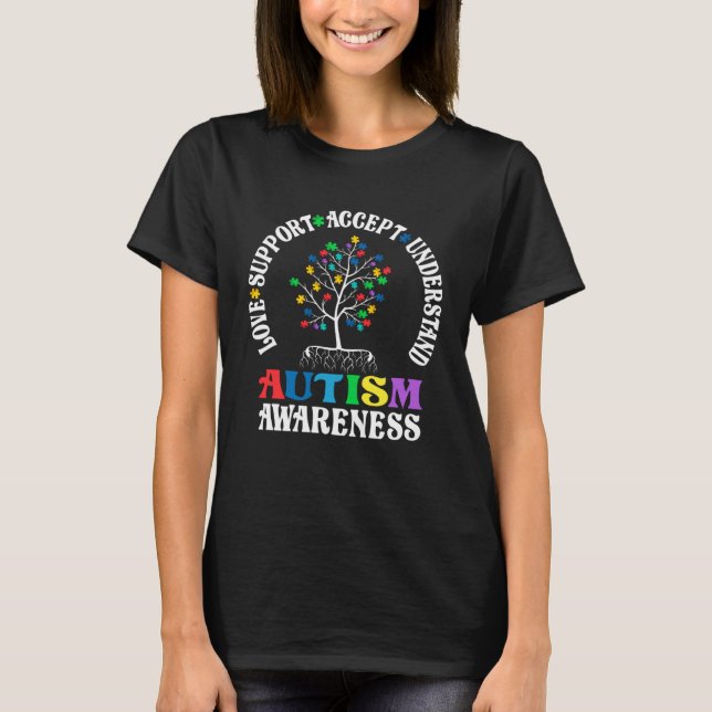 Camiseta Autism Love Accept Support Autism Awareness Month  (Frente)