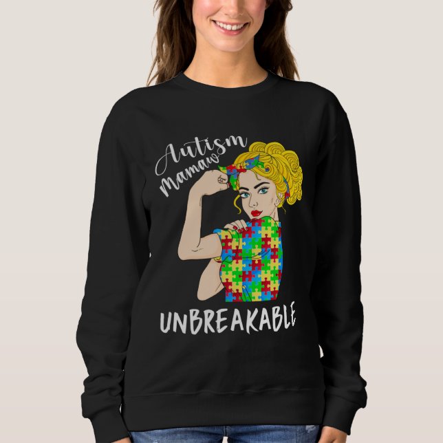 Camiseta Autism Mamaw Unbreakable Woman Strong Accept Under (Frente)