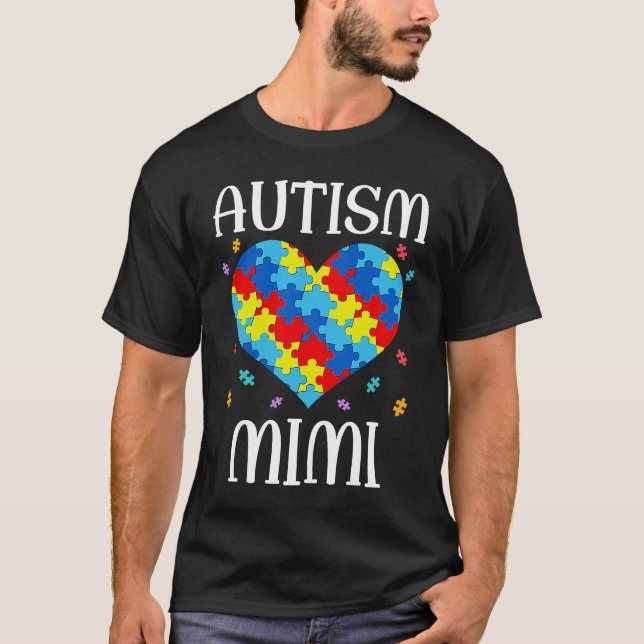 Camiseta Autism Mimi Matching Family Heart Autism Awareness (Frente)