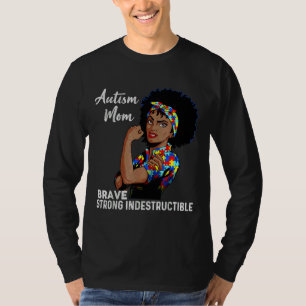 Camiseta Autism Mom Indestructible Autism Awareness Black W