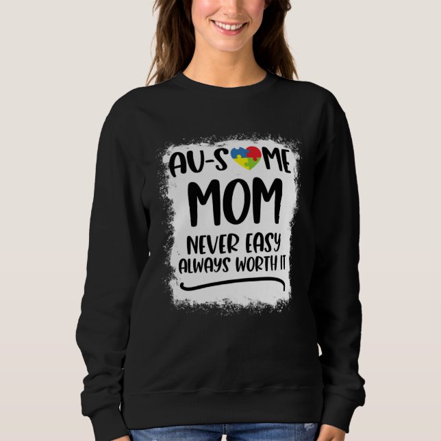 Camiseta Autism Mom  Women Son Ausome Mom In April We Wear  (Frente)