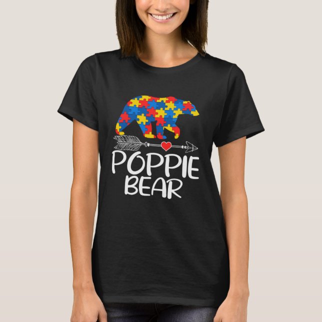 Camiseta Autism Poppie Bear Autistic Support Autism Awarene (Frente)
