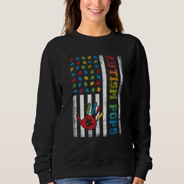 Camiseta Autism Pops American Flag Autism Awareness (Frente)