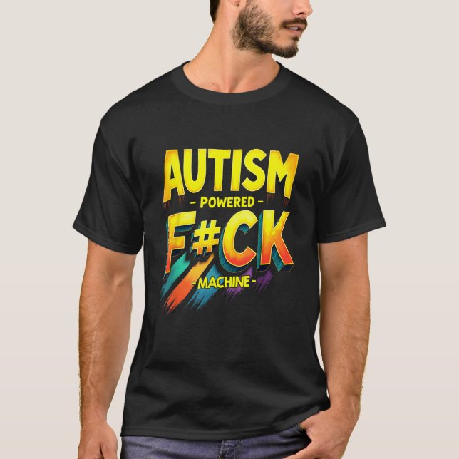 Camiseta Autism Powered F Ck Machine Retro Health Roupa M (Frente)