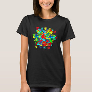 Camiseta Autism Quebra-cabeça Love Autism Awarse Family Gro