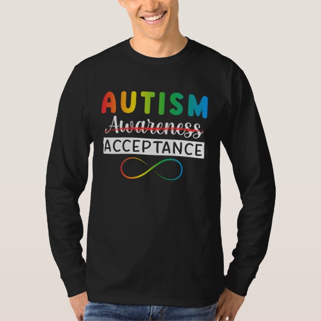 Camiseta Autism Red Instead Acceptance Not Awareness Autism (Frente)