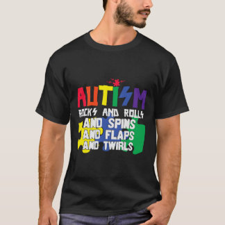 Camiseta Autism Rocks Rolls Gira Flaps E Twirts