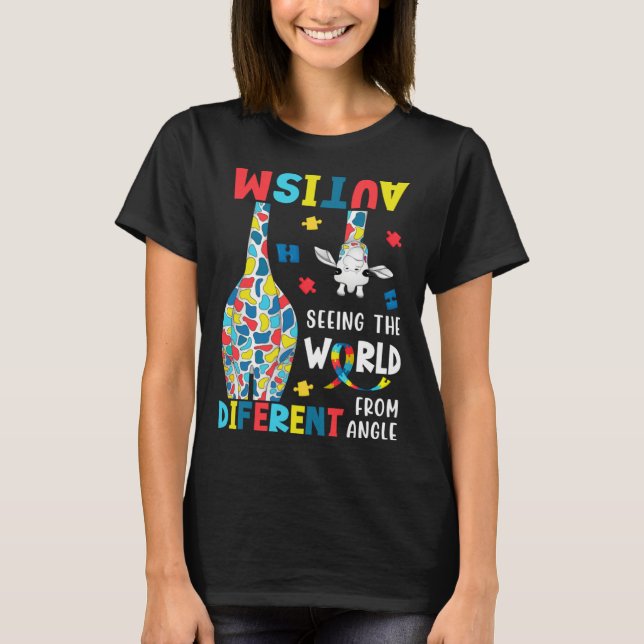 Camiseta Autism Seeing The World From A Different Angle Aut (Frente)