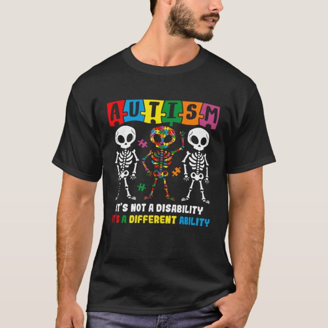 Camiseta Autism Skull Dance  Autism Awareness For Mom Dad K (Frente)