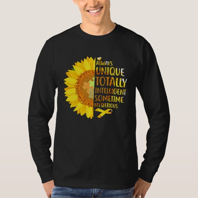 Camiseta Autism Sunflower Unique Totally Intelligent Myster (Frente)
