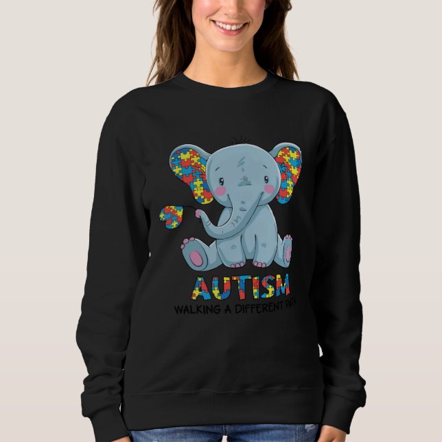 Camiseta Autism Walking A Different Path Elephant Autism Aw (Frente)