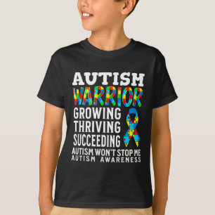 Camiseta Autism Warrior Kids Quebra-cabeça de Suporte a Aut