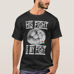 Camiseta Autismo A luta dele é a minha luta Pai e Filho Mel
